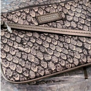 Coach Black and Gray wristlet Patterned mini Bag